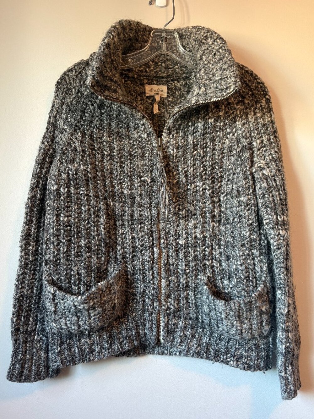 Aritzia Wilfred Free Chunky Knit Zip Up Wool Alpaca Cardigan X-Small XS